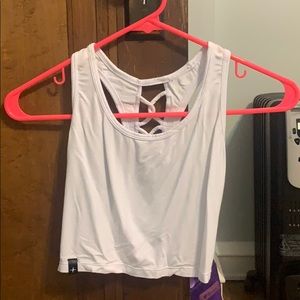White Tank Workout Crop Top